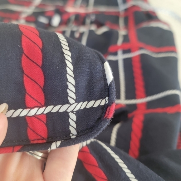 Talbots Nautical Rope Plaid Stripe Sleeveless Shirt Dress Size 2P - Picture 8 of 11